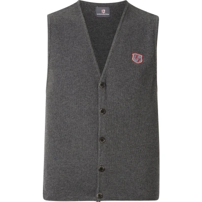 Afbeelding van Jan Vanderstorm gilet RUTMAR Plus Size met logo grijs