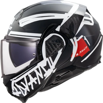 Afbeelding van LS2 FF910 Advant II Tape Helm, zwart wit, afmeting M voor man