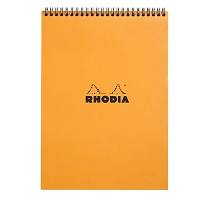 Afbeelding van Rhodia 18500C Note Pad met dubbele spiraal, DIN A4, geruit, 80 g, 21 x 29,7 cm, vellen, oranje