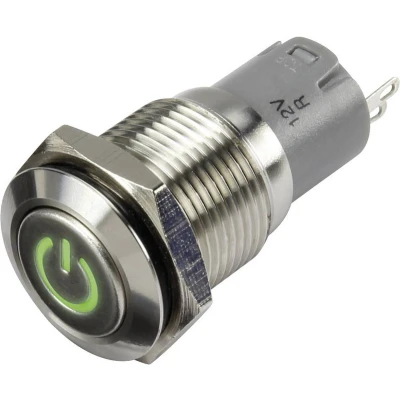 Afbeelding van TRU COMPONENTS 1303013 LAS2GQF 11DT/G/12V/S/P Druktoets 48 V/DC 2 A 1x uit/(aan) Moment Groen IP65 1 stuk(s)