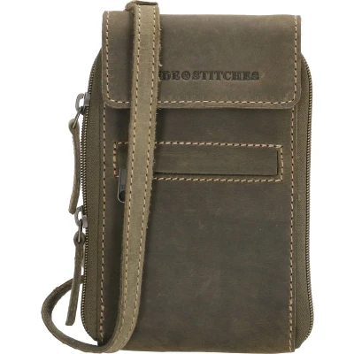 Afbeelding van Hide &amp; Stitches Idaho Schoudertas Olijfgroen 100% Leer