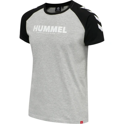 Afbeelding van Hummel Legacy Blocked Tshirt print, Heren, Maat: Small, Grey melange