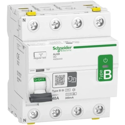 Afbeelding van Schneider electric acti 9 aardlekschakelaar 4 polig 40a 300ma onmiddelijk type b si a9z64440