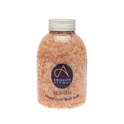 Afbeelding van Absolute Aromas De Stress (Stressverlichting) Badzout 625 g Natuurlijk Roze Himalayazout Doordrenkt met 100% Pure Etherische Olie Bergamot, Ylang Ylang, Frankincense en Jasmijn om Vermoeide Spieren te Ontspannen