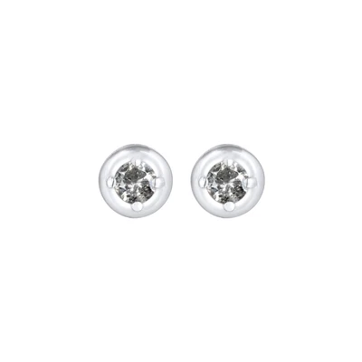 Afbeelding van Elli PREMIUM Dames oorbellen Elegant Zoutpeper met diamant (0.11 ct.) in 925 sterling zilver