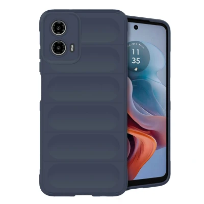Afbeelding van Motorola Moto G34 Hoesje Siliconen en TPU (zacht) iMoshion Softcase/Backcover Donkerblauw Telefoonhoesje