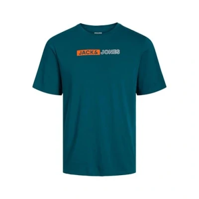 Afbeelding van Jack &amp; Jones CORP LOGO PLAY Oneck Tshirt print, Heren, Maat: XS, Deep teal