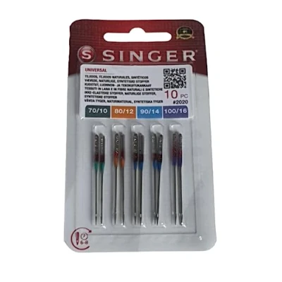 Afbeelding van Singer N2020B10AS823R Universele naald 2020 Mix 10 delige naald, metaal, zilver, 7 x 0,03 4 cm