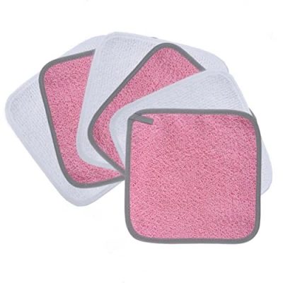 Afbeelding van Polyte Premium microvezel fleece doek om makeup te verwijderen en uw gezicht reinigen hypoallergeen chemicaliënvrij 6 pack roze wit 20 x cm