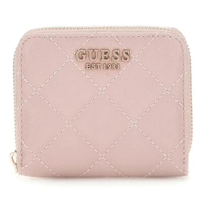 Afbeelding van GUESS Portemonnee Eco Carly SLG Small Zip Around Wallet Mauve Zalmroze