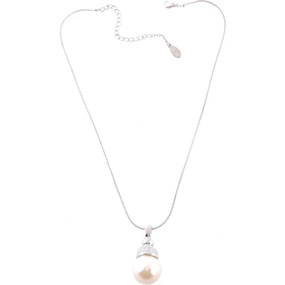 Afbeelding van Behave Korte ketting metaal 42cm lengte met parel hanger 40mm + verlengketting