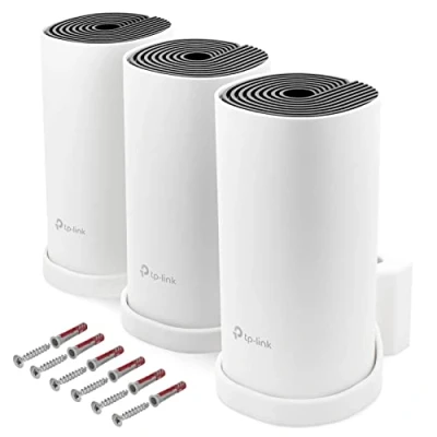 Afbeelding van Mobilefox Wandhouder voor TP Link Deco M4 Mesh WLAN Router 3 stuks met kabelmanagement