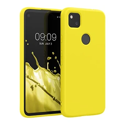 Afbeelding van kwmobile telefoonhoesje geschikt voor Google Pixel 4a Hoesje smartphone Back cover in stralend geel