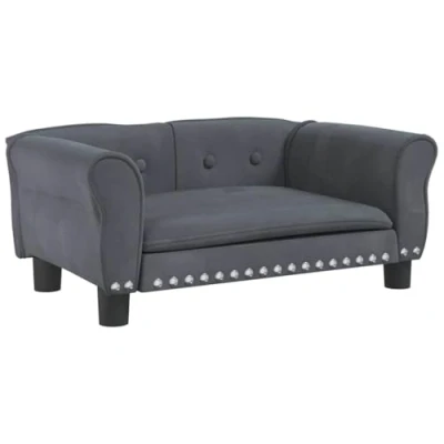 Afbeelding van Hondenmand 70X45X30 Cm Fluweel Donkergrijs