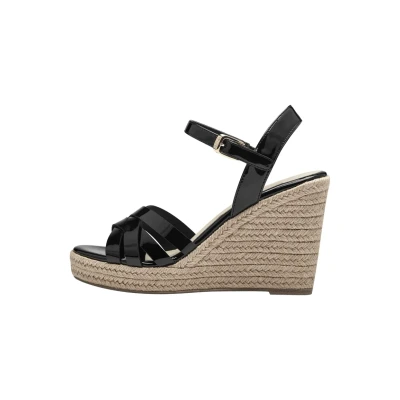 Afbeelding van Tamaris Sandalen met plateauzool, Dames, Maat: 40, Black patent Hoogwaardig imitatieleer