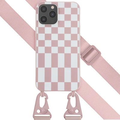 Afbeelding van Apple iPhone 12 Pro Max Hoesje Siliconen en TPU (zacht) Selencia Softcase/Koordhoesje/Backcover Roze Telefoonhoesje