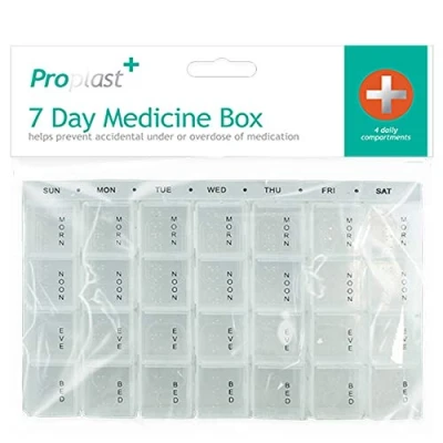 Afbeelding van Geneeskunde Pillendoos Organizer Dagelijks Wekelijks Tablet Opslag 7 Dagen Dispenser Supplementen Vitamines Compartimenten Reizen Week UK Gratis P &amp;