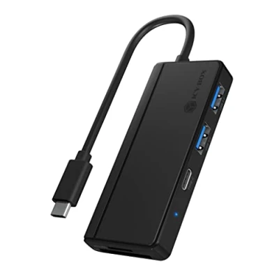 Afbeelding van ICY BOX IB HUB1423CR C3, ext. USB 3.0 HUB mit Kartenleser, C zu 2x A, 1x C, mini dockingstation Gesch