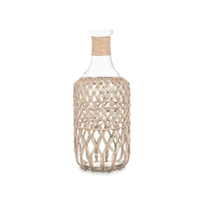 Afbeelding van Fles Decoratief Transparant Natuurlijk Glas Touw 19 x 48 cm (2 Stuks)