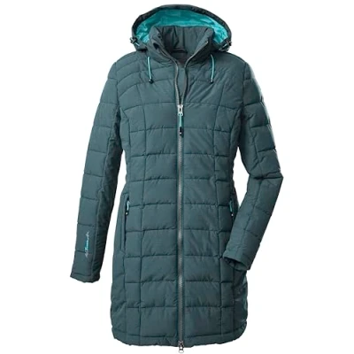 Afbeelding van killtec Women&#039;s Gewatteerde parka/parka met afritsbare capuchon Skane WMN Quilted PRK, dark tealgreen, 48, 35618 000