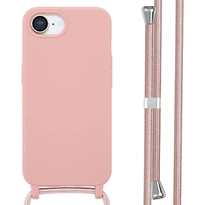 Afbeelding van iPhone SE 4 Hoesje Siliconen en TPU (zacht) imoshion Softcase/Koordhoesje/Backcover Roze Telefoonhoesje