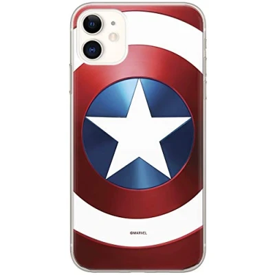 Afbeelding van ERT GROUP mobiel telefoonhoesje voor Apple Iphone 11 origineel en officieel erkend Marvel patroon Captain America 025 optimaal aangepast aan de vorm van mobiele telefoon, hoesje is gemaakt TPU