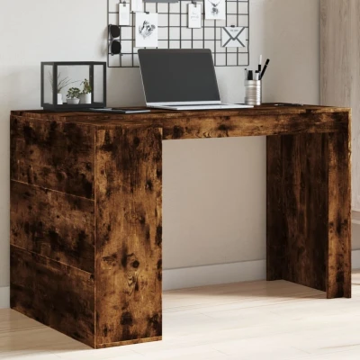 Afbeelding van Bureau 123,5x73,5x75 cm bewerkt hout gerookt eikenkleurig