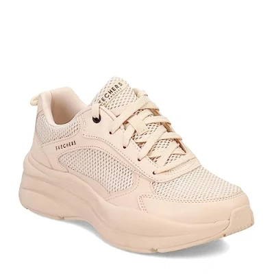 Afbeelding van Skechers Vrouwen Street Twisterz Sneaker, Zand Duraleather Mesh Trim, 39 EU