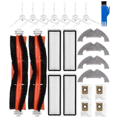 Afbeelding van Accessoires Onderdelen voor Dreame D10 Plus/D10s Plus/L10 Plus/Z10 Pro Stofzuiger,2 Hoofdborstels,7 Zijborstels,4 Hepa Filters, 4 Doekjes, Stofzakken, 22 delige Accessoireset