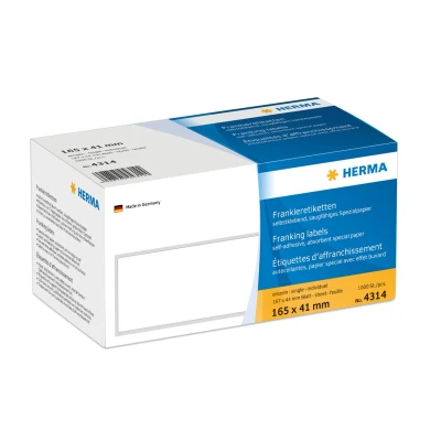 Afbeelding van HERMA 4314 Frankeeretiketten los 165x41mm 1000 stuks