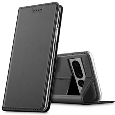 Afbeelding van Verco Hoes voor mobiele telefoon Google Pixel 7 Pro, premium flip cover geïntegreerde magneetsluiting, book case, PU lederen tas, zwart