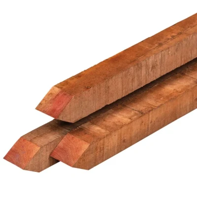 Afbeelding van Hardhouten piket paal, 4x4x150cm, met punt, fijnbezaagd