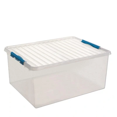 Afbeelding van SUNWARE Q Line Box 120 liter 80 x 50 38cm transparant/blauw
