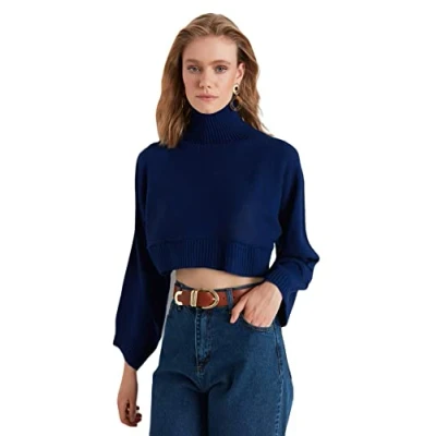 Afbeelding van Trendyol Acryl Trui Marineblauw Regular L marineblauw,