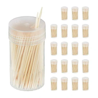 Afbeelding van Relaxdays tandenstokers hout 4000 stuks houten cocktailprikker dun