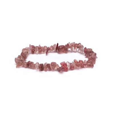 Afbeelding van Armband aardbeienkwarts chips elastisch