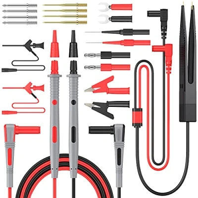 Afbeelding van Proster Multi meetleidingskit 21 in 1 elektrische multimeter meetkabel met krokodillenklemmen, testsonde, bananenstekker multimeterkabel voor spanningstester