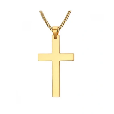 Afbeelding van Ketting met hanger kruisje goudkleur