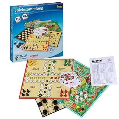 Afbeelding van Idena 6102589 Speelverzameling met 150 speelmogelijkheden, inclusief origineel mens erger je niet en kniffel, voor 1 tot 8 spelers vanaf 6 jaar