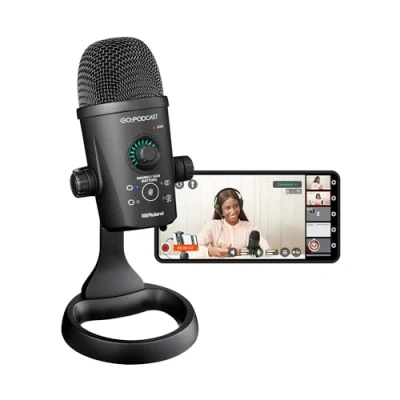 Afbeelding van Roland GO:PODCAST Video Podcasting Studio voor Smartphones Gebruiksvriendelijk Livestreaming Systeem Podcasters, Vloggers &amp; Meer Intuitieve App Hoogwaardige USB Microfoon