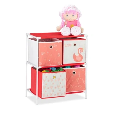 Afbeelding van Relaxdays speelgoedkast met manden kinderkast meisjes kinderkamer kast speelgoed 4