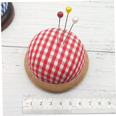 Afbeelding van Ruluti Pin Kussen Houten Base Naaien Naald Pincushions Organizer Houder voor Craft Accessoires Quilten Supplies