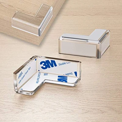 Afbeelding van WELLGRO Randbescherming hoekbescherming, 4 x 1,9 cm (l b h), transparant, BPA vrij, aantal naar keuze, 16 stuks