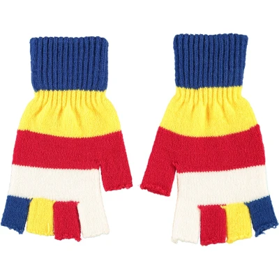 Afbeelding van Apollo Vingerloze handschoenen carnaval kobalt blauw/geel/rood/wit one size uniseks fingerless gloves
