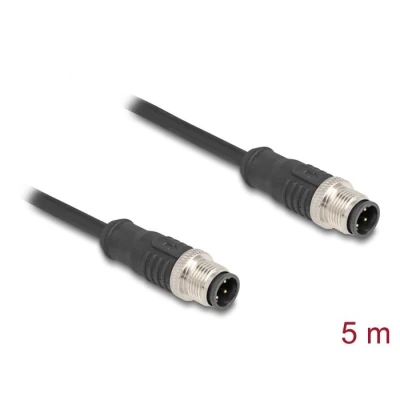Afbeelding van Delock M12 Kabel D kodiert 4 Pin Stecker zu PVC 5 m HQ produ