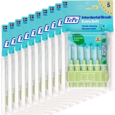 Afbeelding van 10x TePe Ragers Extra Zacht 0,8 mm Lichtgroen blister à 6 stuks