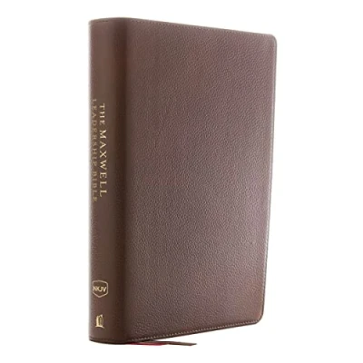 Afbeelding van NKJV, Maxwell Leadership Bible, Third Edition, Premium Calfskin Leather, Brown, Comfort Print: Holy New King James Version