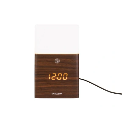 Afbeelding van Karlsson Alarm klok Frosted Light LED Donker Hout