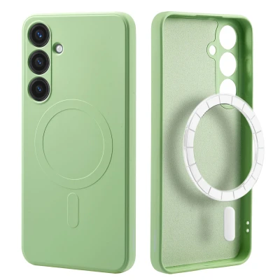 Afbeelding van Samsung Galaxy S24 Plus MagSafe Hoesje Siliconen en TPU (zacht) iMoshion Softcase/Backcover Groen Telefoonhoesje