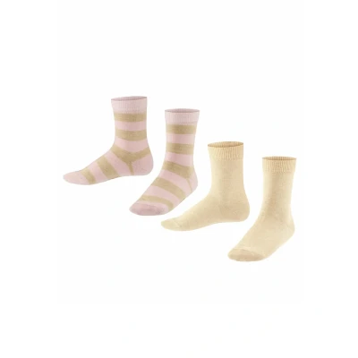 Afbeelding van Falke Happy Stripe 2Pack multipack Sokken voor kinderen, Maat: 23 26, Sand mel